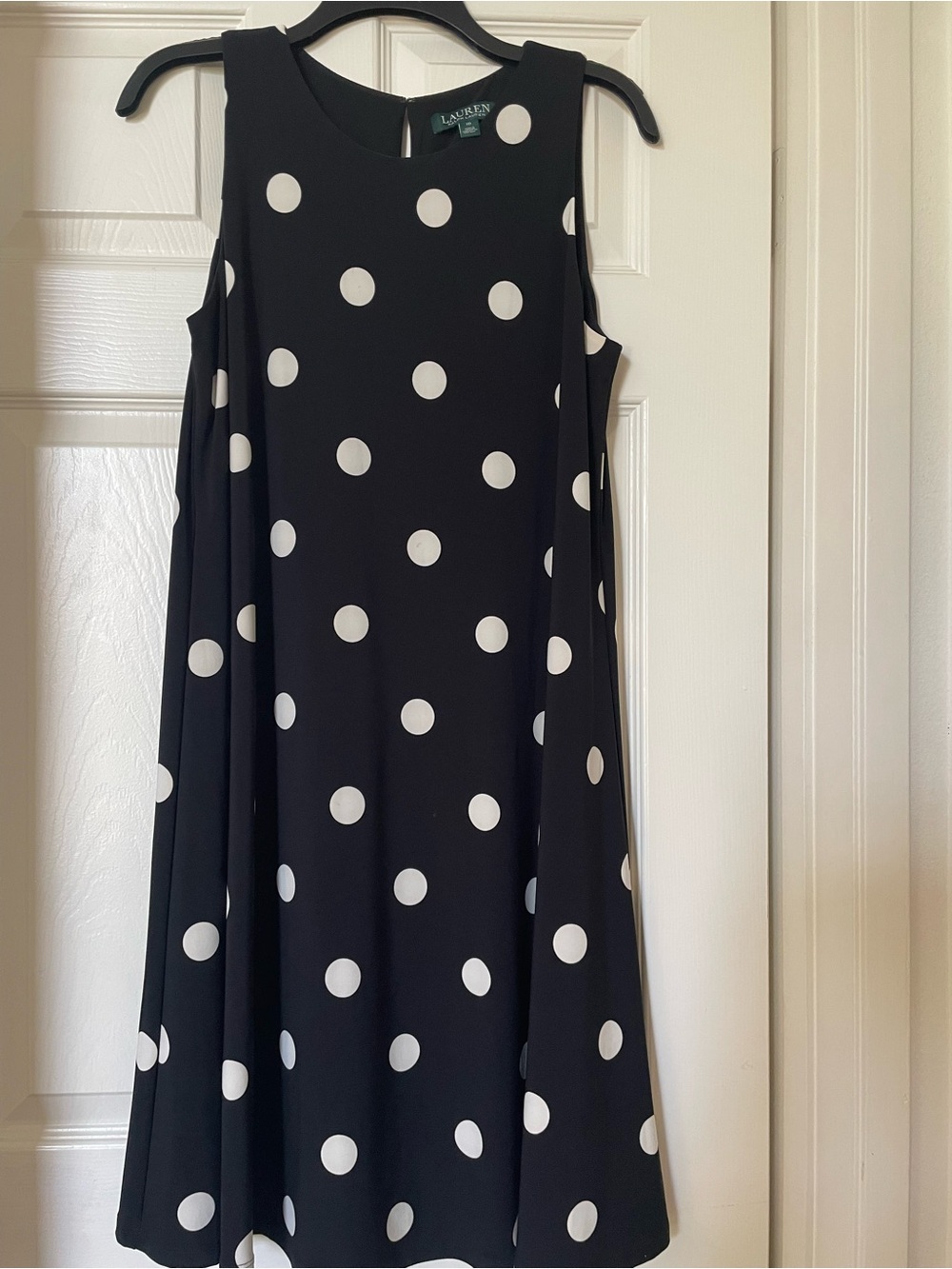 Lauren Ralph Lauren Black & White Polka Dot Midi Dress